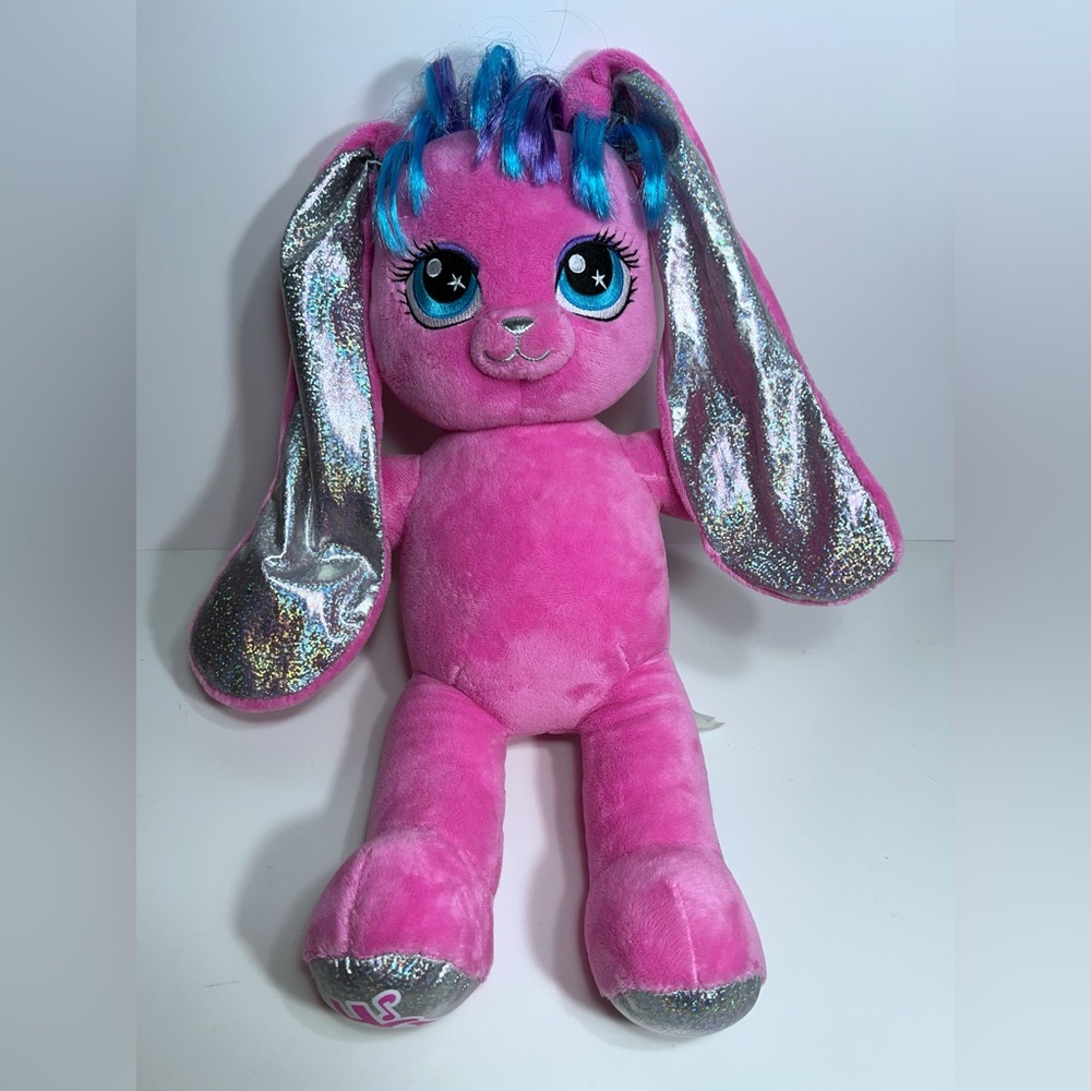 Build-A-Bear Pink Plush Bunny Risa Rock Star Stuffed Toy
